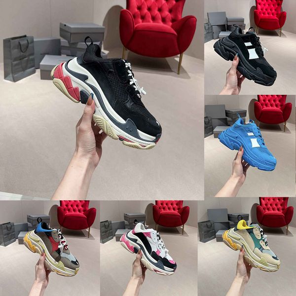 

designer sneakers triple s casual shoes men shoes women shoess grey white black platform sneakers chaussures navy blue casual daddy trainers