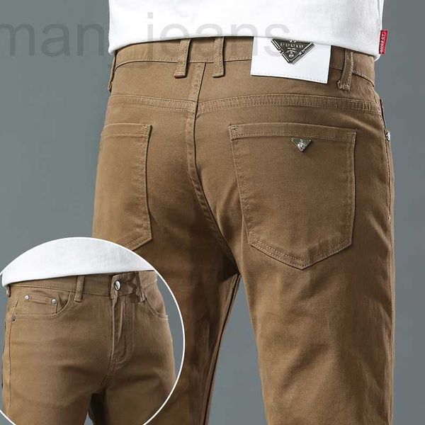 

men's jeans designer new jeans in spring and summer, men's luxury, korean version, thin elastic feet, slim fitting cotton khaki eu, Blue