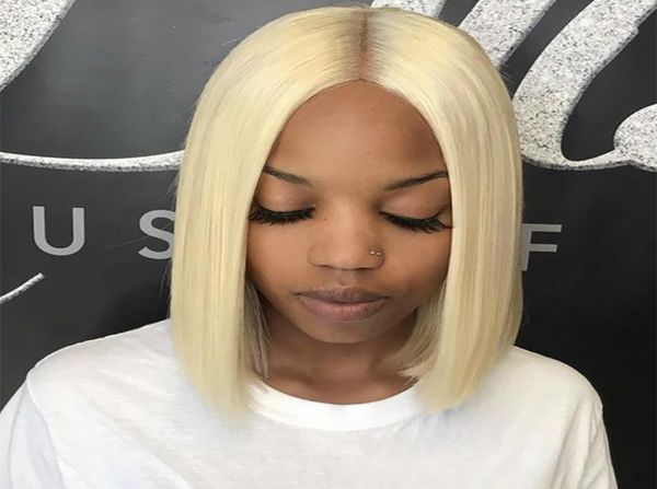 

613 honey blonde lace front wig brazilian straight frontal short bob human hair wigs hd lace for black women3212058