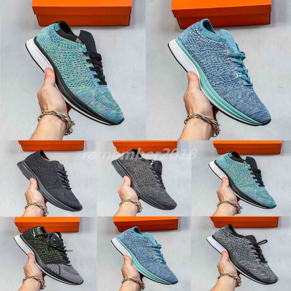 

2023 fly racer trainer knit oreo black white grey sports shoes lunar run casual shoes men women summer sneakers 36-45 r24, White;red