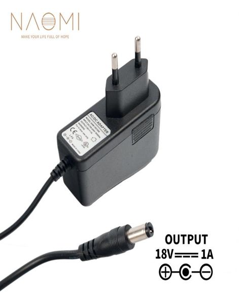 

naomi power supply charger 18v 1a eu power supply adapter charger black for guitar effects pedal parts eu plug guitar accessories 2136994