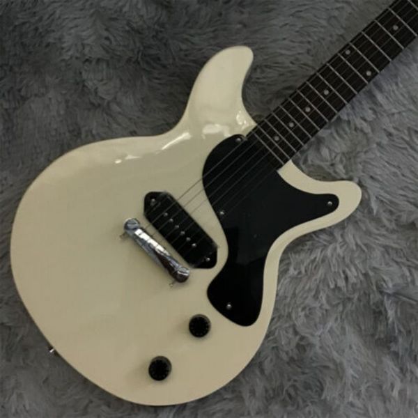 

cream color gloss body electric guitar one p90 pickup with high quality