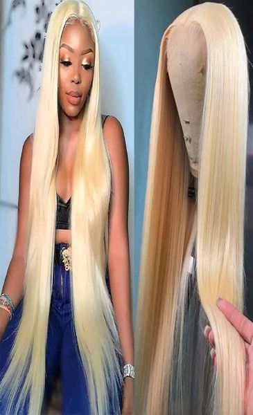 

613 blonde full lace wigs human hair glueless full hand tied wig with baby hair straight brazilian remy hair lace frontal wig 1301095244, Black
