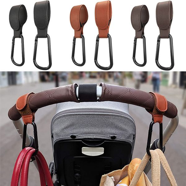 

stroller parts accessories 12pcs pu leather baby bag hook pram rotate 360 degree rotatable cart organizer 230628