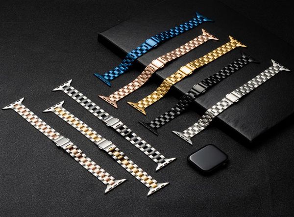 

suitable for apple iwatch se 1 2 3 4 5 6th generation small waist threebead stainless steel strap ladies watch bands9293729, Black;brown