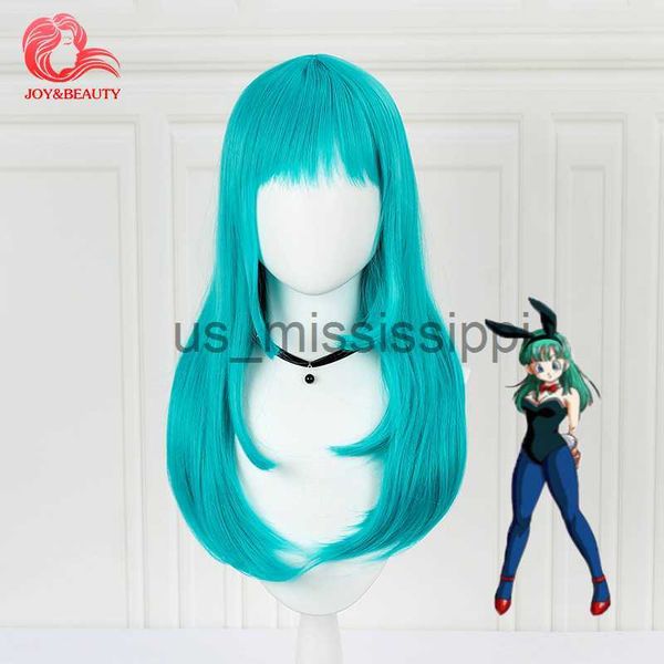 

cosplay wigs joybeauty hair anime bulma wig 45cm medium long straight synthetic hair for women costume party wig green japanese anime x0630, Black