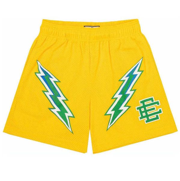 

fashion men's luxury ee shorts basic eric emanuel new york city skyline men women jog casual loose fitness sports beach pants classics, White;black