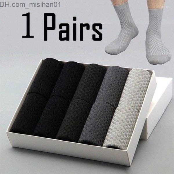 

men's socks men's socks 1 pair men business bamboo brethable anti-bacterial deodorant casual man sock sport middle tube z230630, Black