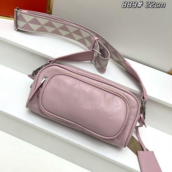 

nappa antique multi-pocket shoulder bag padded soft wrinkled leather bags designer handbag women men embroidered handbags purse 889