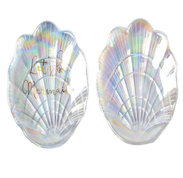 

nail art shell glass plate mermaid dish for small trinke fancy jewelry storage plates tray ring trinket showcase wedding decoratio3192455