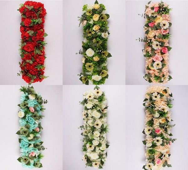 

25100 cm elegant artificial flower rows wedding centerpieces road cited flower table runner decoration supplies 9724491