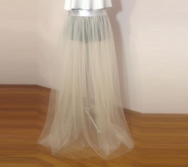 

custom color overskirt tulle petticoats front open long train petticoat lace waist band customized service petticoats for wedding 5961077, White