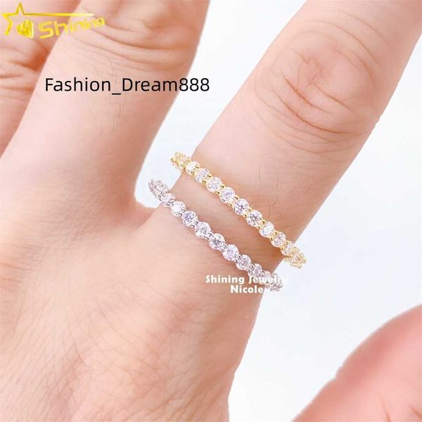 

ready to ship 925 sterling silver whole 2mm eternity moissanite band ring