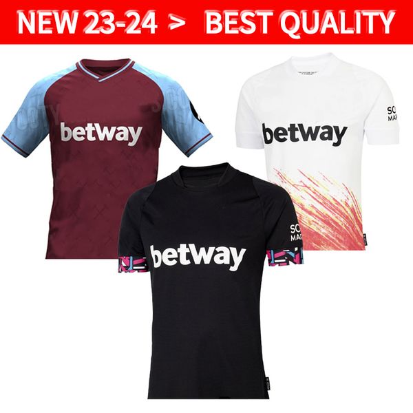 

23 24 west hams soccer jerseys .paqueta rice emerson lanzini noble bowen noble yarmolenko antonio soucek benrahma 2023 2024 home men footba, Black;yellow