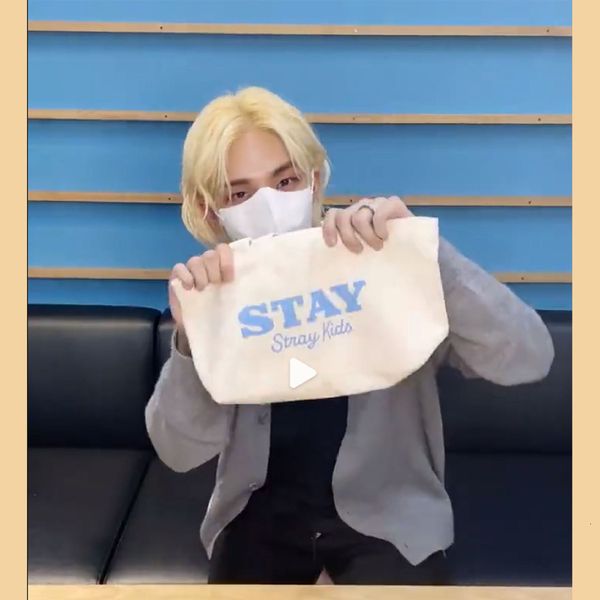 

shopping bags kpop stray kids canvas bag highcapacity shoulder supermarket concert support event hyunjin felix fans collections 230628