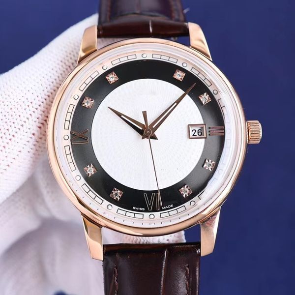 

dachang produces high-quality leisure business watches with large sales of sapphire mirror waterproof 100 meters can swim automatic winding, Slivery;brown