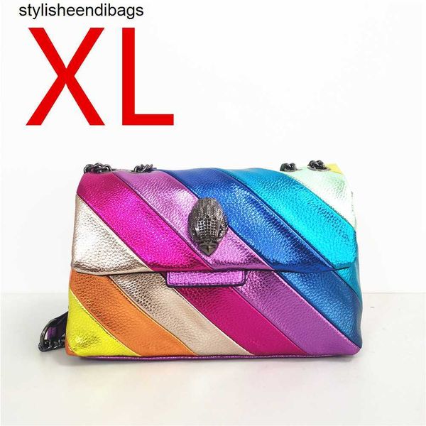 

totes 2022 new uk brand rainbow women handbag wave pattern eagle icon front jointing bird's head body patchwork shoulder bag stylisheen
