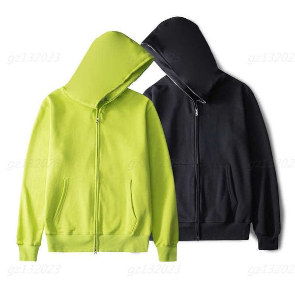 

mens solid color hoodie fashion casual fluorescent green black mens zipper thin jackets cardigan sweatshirt designer jacket clothing