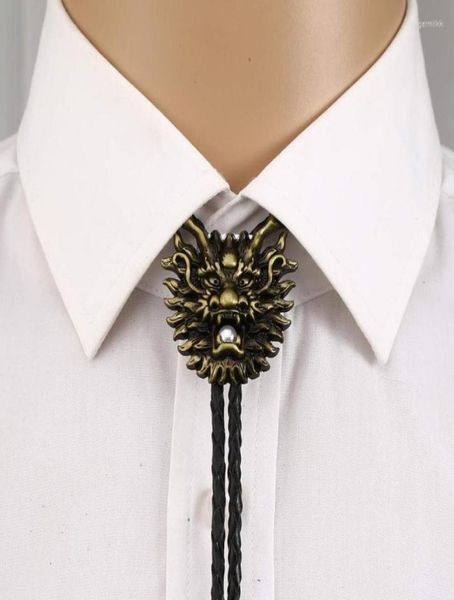 

bow ties chinese head bolo tie for man cowboy western cowgirl lather rope zinc alloy necktiebow5038950, Black;gray