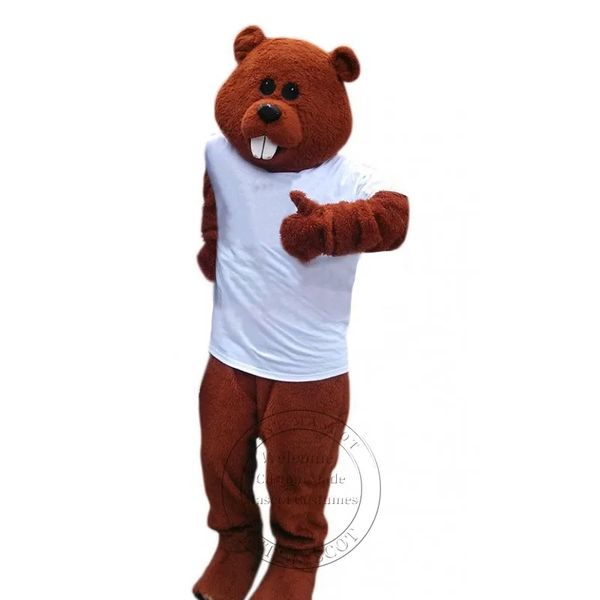 

size friendly beaver mascot costume outfit advertising full body props outfit, Red;yellow