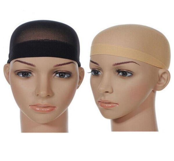 

whole hair mesh deluxe wig cap liner hairnet elastic mesh glueless dome wig cap stocking hairnet snood stretchable elastic hai8667750, Black;brown