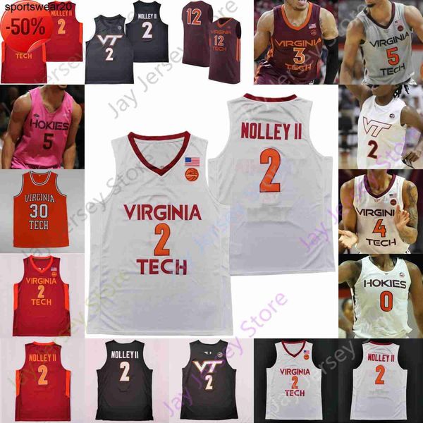 

new ncaa basketball hokies jerseys jersey virginia tech college nolley ii nahiem alleyne hunter cattoor john ojiako maddox keve a, Black;red