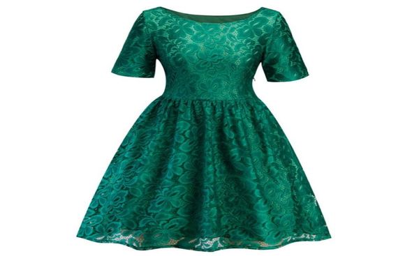 

lace short cocktail dresses with short sleeves 2020 scoop neck women party dress purple red royal blue navy blue3085619