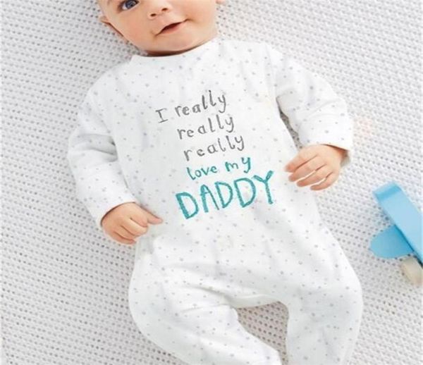 

baby boy clothes boys girls clothing baby rompers baby clothing i love my mom and dad longsleeved clothing set lj2012238006681, White