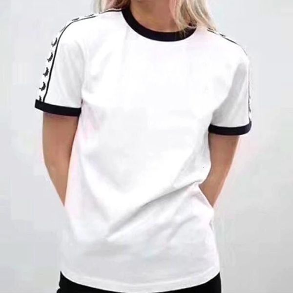 

women's t-shirt summer quality cotton women short sleeve t-shirt tees female casual o-neck femmes wheat classic ribbon printing 230628, White