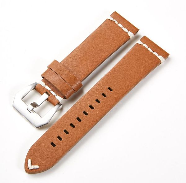 

1820212224mm handmade genuine leather watchbands watch steel pin buckle watch strap wrist belt brac1695046, Black;brown