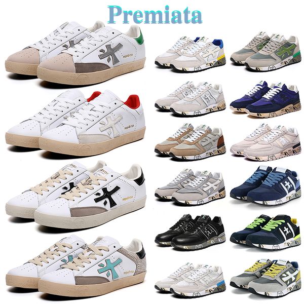 

2023 itlay brand designer shoes premiata steven genuine training shoe layer leather cowskin mick lander black brown grey sneakers walking fi