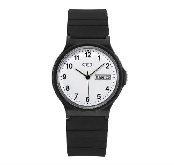 

2023 student's calendar candy colored soft ultra light silicone circular quartz exam watch, Slivery;golden