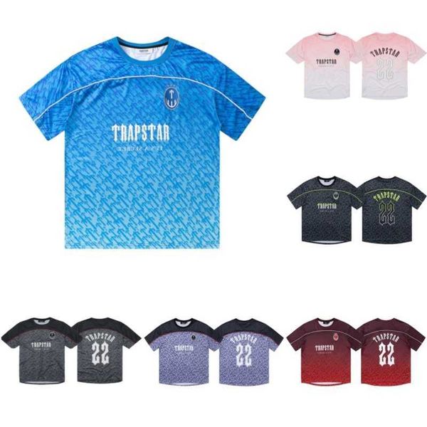 

t men's trapstar shirt foot jersey summer casual t-shirts mesh no.22 printed men sportswear hip hop street fashion cxl4, White;black