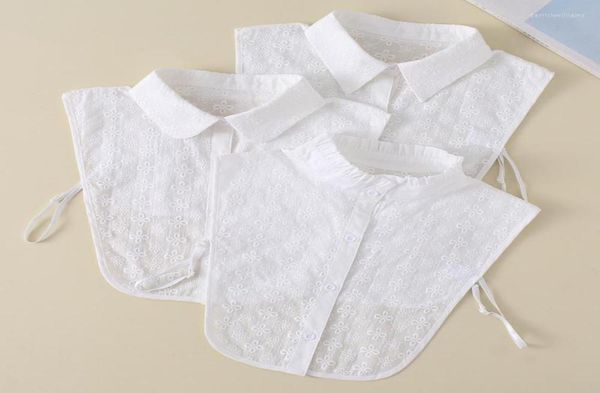 

bow ties women stand fake collas lapel flase collars for mens solid color detachable collar female sweater half blouse faux c1649366, Black;gray