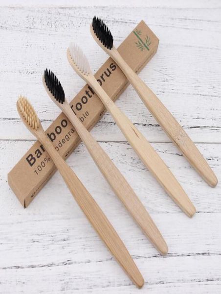 

moq 20pcs natural pure bamboo toothbrush portable soft hair tooth brush eco friendly brushes oral cleaning care tools1969788
