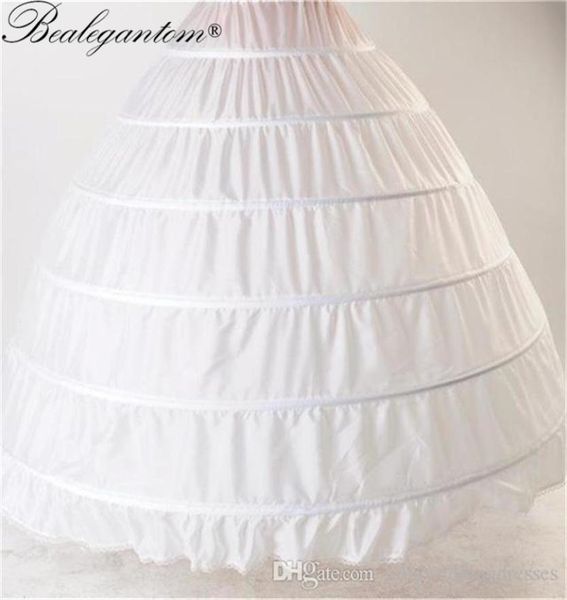 

in stock wedding accessories petticoat ball gown 6 hoops underskirt for dress crinoline q058656881, White