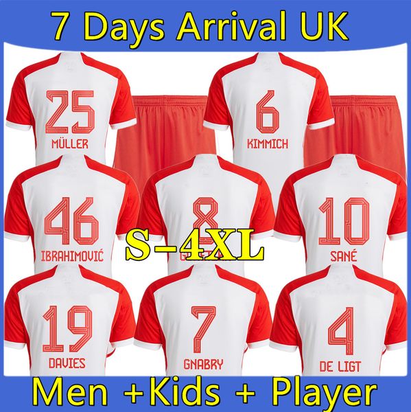 

23-24 s-4xl lewandowski soccer jersey player version sane goretzka coman davies muller kimmich football shirts men kids kit 2023 2024 unifor, Black;yellow