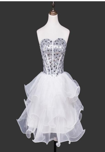 

sweetheart ball gown homecoming dresses with ruffles 2019 beaded sequins short prom gowns lace up party dress1657977, Blue;pink