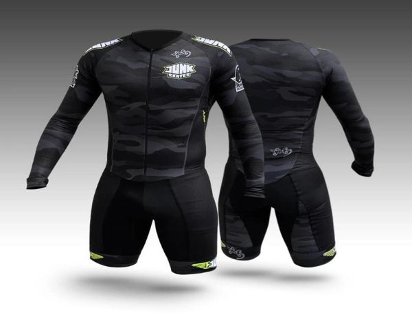 

racing sets no cushion suit long sleeve triathlon mens speed roller skate skinsuit kit fast skating clothingracing setsracing3834925, Black;blue