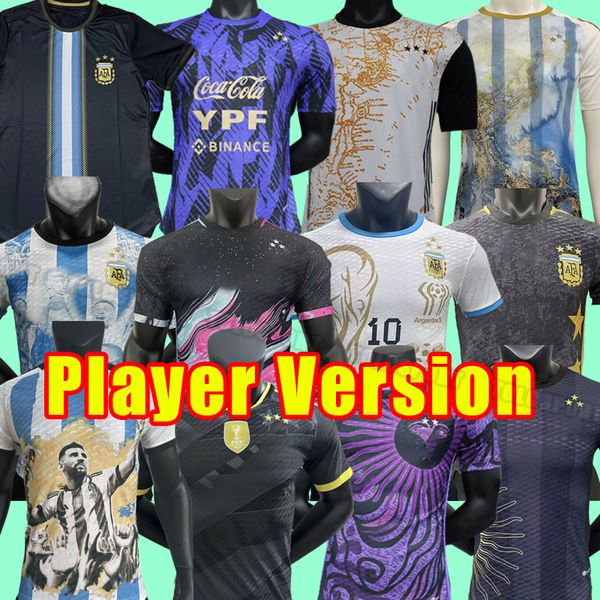 

argentina soccer jerseys football shirt 2023 2024 dybala aguero maradona di maria 23 24 player version uniforms training special edtion goal, Black;yellow