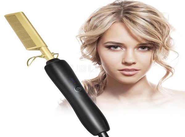 

hair straighteners straightener electric straightening comb heating straight styler corrugation curling iron curler 2210266610854, Black