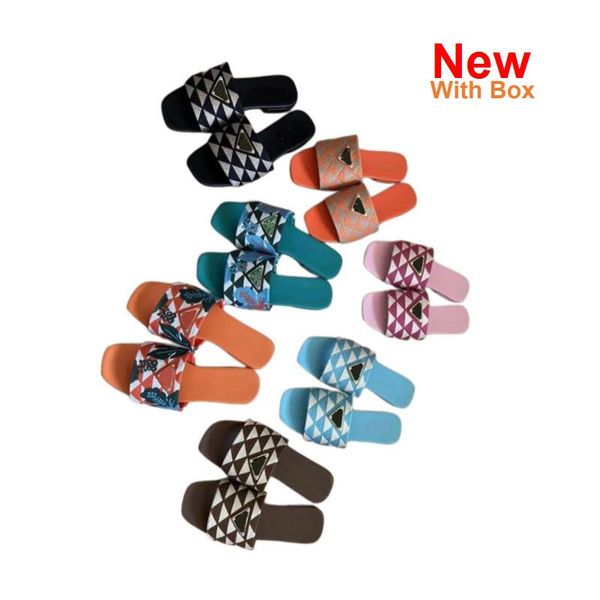 

sandals slippers women fashion with box real leather material summer fashion flat shoes with box wholesale, Black