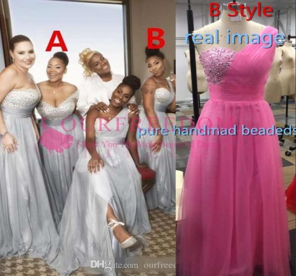 

under 100 bridesmaid dress chiffon african country garden formal wedding party guest maid of honor gown plus size custom made3046348, White;pink