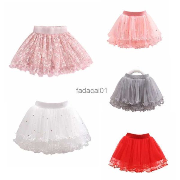 

baby red tutu pearl kids skirt for girls l230621, Black
