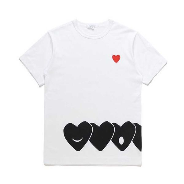

play fashion mens t-shirts designer red heart shirt casual tshirt cotton embroidery short sleeve summer t-shirt y384, White;black