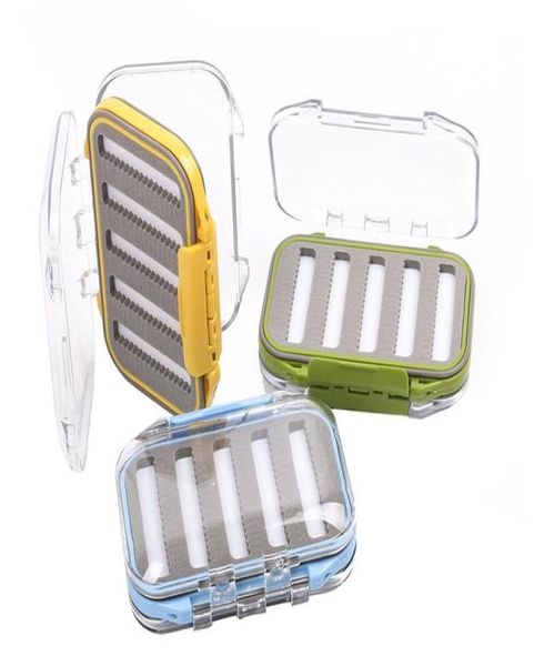 

43 x 275 x12 plastic waterproof fly fishing double side clear slit foam fly fishing box fly box tackle case box whole7154150