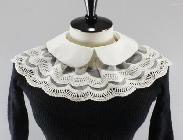 

bow ties 2022 women lace floral fake collars necklace choker false half shirt dress detachable collar neck ruff nep kraagie5796068, Black;gray