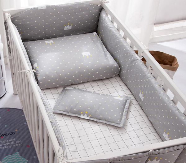 

grey baby crib bumpers kit cotton baby supplies safety guard crib bumper bedding duvet cover sheet2073135