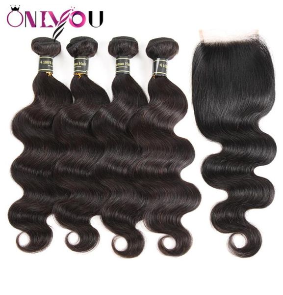 

brazilian body wave closure with bundles wet and wavy body weave 4 bundles with human hair lace closure unprocessed virgin hair de4845784, Black;brown