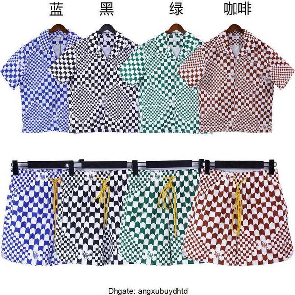 

2023ss men's shorts spring/summer new american high street fashion brand personalized print men's loose relaxed sports shorts rhud, White;black